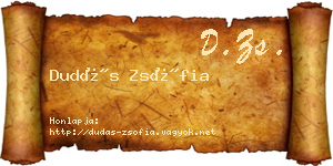 Dudás Zsófia névjegykártya