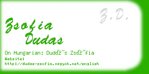 zsofia dudas business card